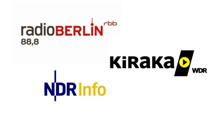 Logos der OHRENBÄR-Produzenten bei der ARD: radioBERLIN 88,8, WDR-KiRaKa und NDR Info (Quelle: ARD)