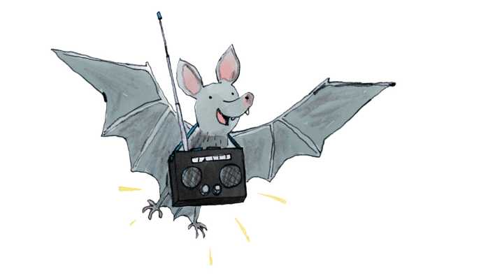 Bunte Zeichnung: Fledermaus mit Radio (Quelle: ARD/Kai Schüttler)