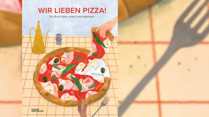 Buchcover (Quelle: Illustration von Elenia Beretta, Wir lieben Pizza!, Kleine Gestalten 2021)