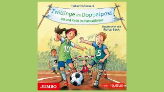 CD-Cover, bunte Zeichnung: Kinder spielen Fußbal in einem Stadion (Quelle: Jumbo Verlag)