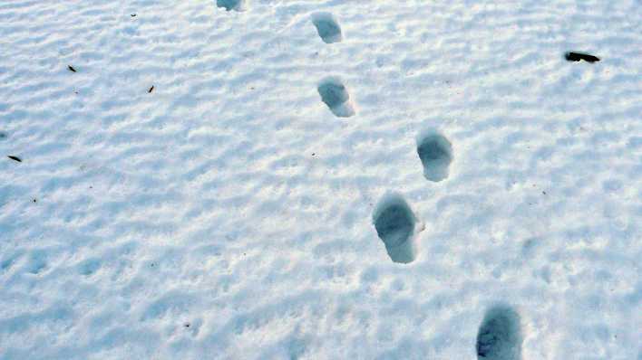 Schuhspuren im weißen Schnee (Quelle: rbb/OHRENBÄR/Sonja Kessen)