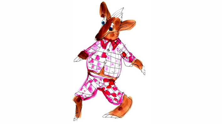 Zeichnung der Autorin: das Plüschkänguru im Schlafanzug (Quelle: Karen Matting)