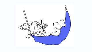 OHRENBÄR-Logo mit blauer Mondsichel (Quelle: rbb/OHRENBÄR)