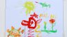 Ein farbig gezeichnetes Kinderbild, Sonne, Blumen, Figuren und das Wort "FINNI" (Quelle: rbb/OHRENBÄR/Birgit Patzelt)