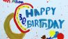 Bunte Kinderzeichnung: unten Ohrenbär mit Luftballons, darüber "30" und "HAPPY BIRTHDAY" (Quelle: rbb/OHRENBÄR/Lisa Thieler)
